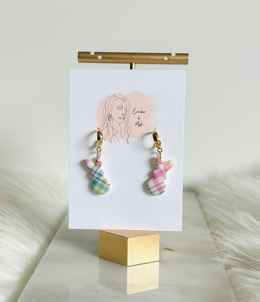 Bunny Plaid Dangles