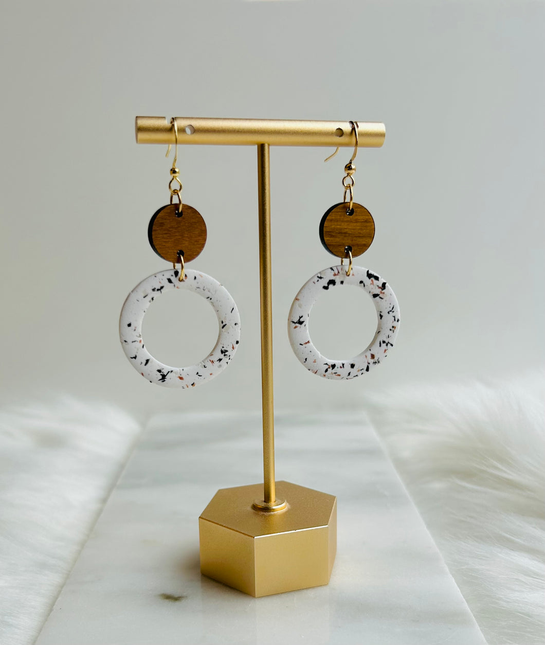 Speckled Circle Dangles