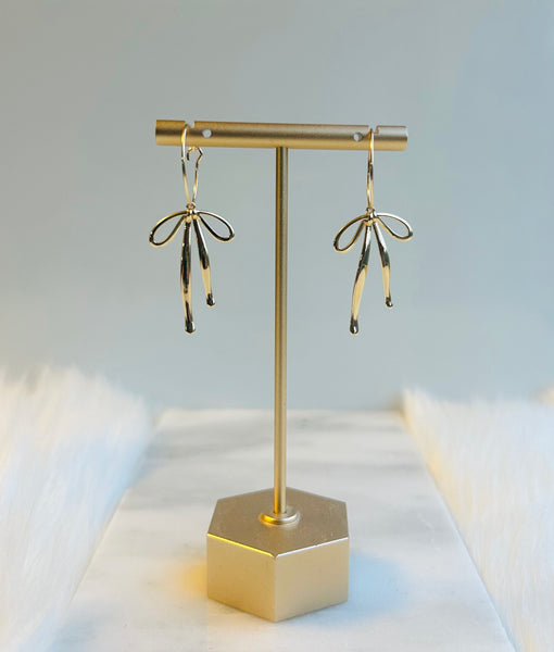 Gold Bow Hoops